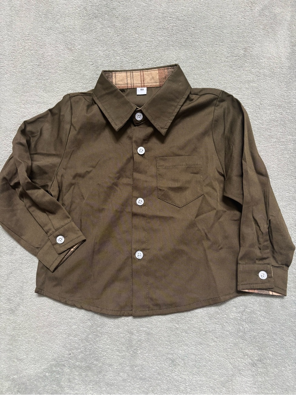 SANGTREE Boys Long Sleeve Cotton Button Down Shirt with Pocket